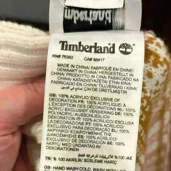 NWT Timberland Mustard Cream Plaid Men’s  Scarf - Picture 4 of 4